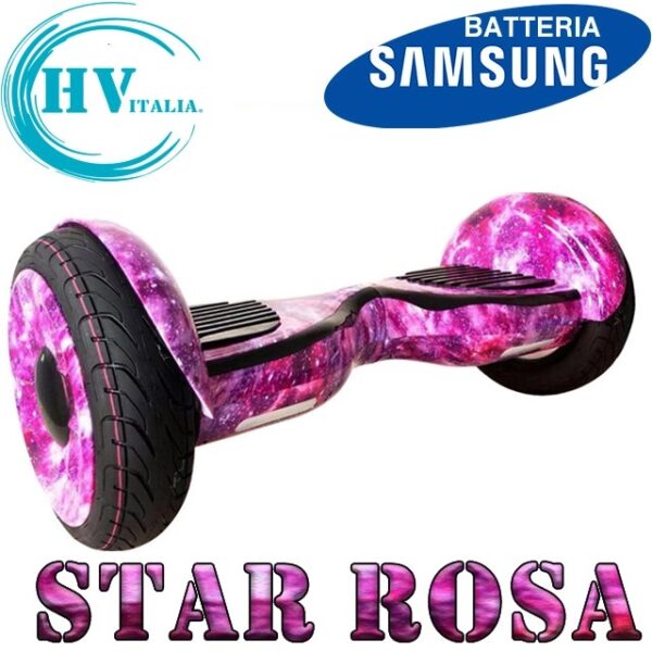 Hoverboard HV10.5 con Luci LED + BLUETOOTH (STAR ROSA)