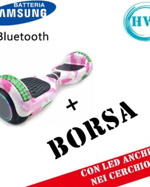 Hoverboard HV6.5 con Luci FULL LED + BLUETOOTH (PINK CAMOUFLAGE)