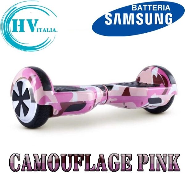 Hoverboard HV6.5 con Luci LED + BLUETOOTH (CAMOUFLAGE PINK)
