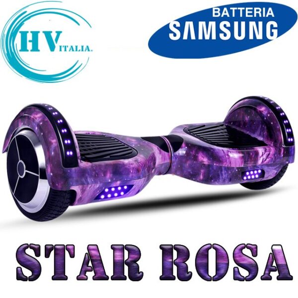 Hoverboard HV6.5 con Luci LED + BLUETOOTH (STAR ROSA)