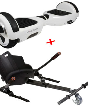 Hoverboard HV6.5 Pollici con luci led e bluetooth + hoverkart (BIANCO)