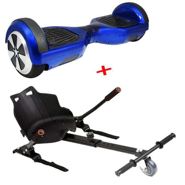 Hoverboard HV6.5 Pollici con luci led e bluetooth + hoverkart (BLU)