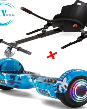 Hoverboard HV6.5 POLLICI con Luci LED E BLUETOOTH + HOVERKART (BLU MILITARE)