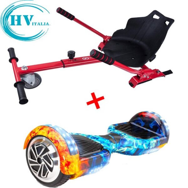 Hoverboard HV6.5 POLLICI con Luci LED E BLUETOOTH + HOVERKART (FULL FLAME)