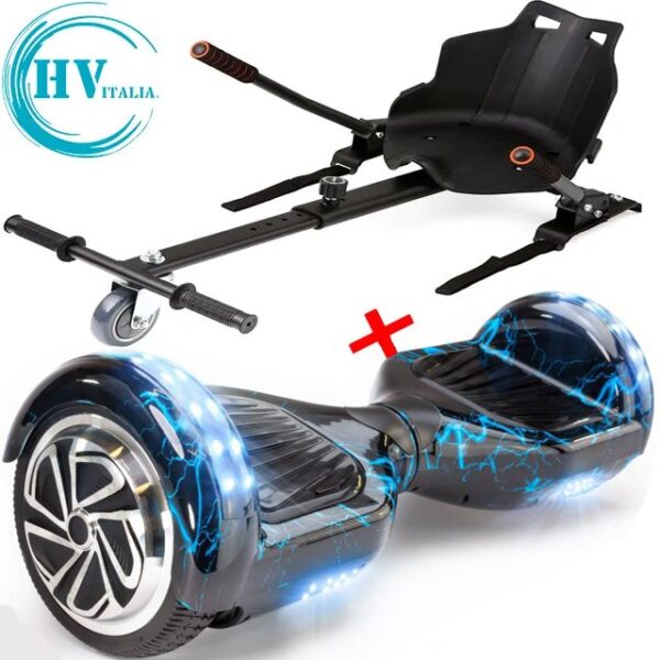 Hoverboard HV6.5 Pollici con luci led e bluetooth + hoverkart (LIGHTNING)