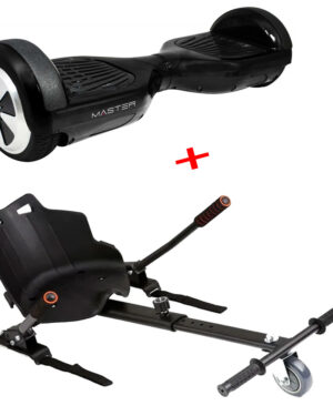 Hoverboard HV6.5 Pollici con luci led e bluetooth + hoverkart (NERO)