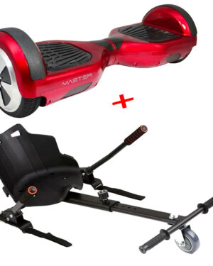 Hoverboard HV6.5 Pollici con luci led e bluetooth + hoverkart (ROSSO)