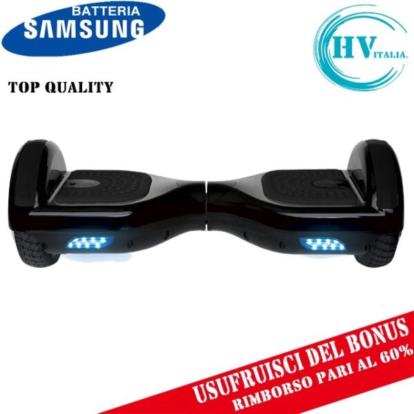 Hoverboard HV6.5 POLLICI con Luci LED (NERO)