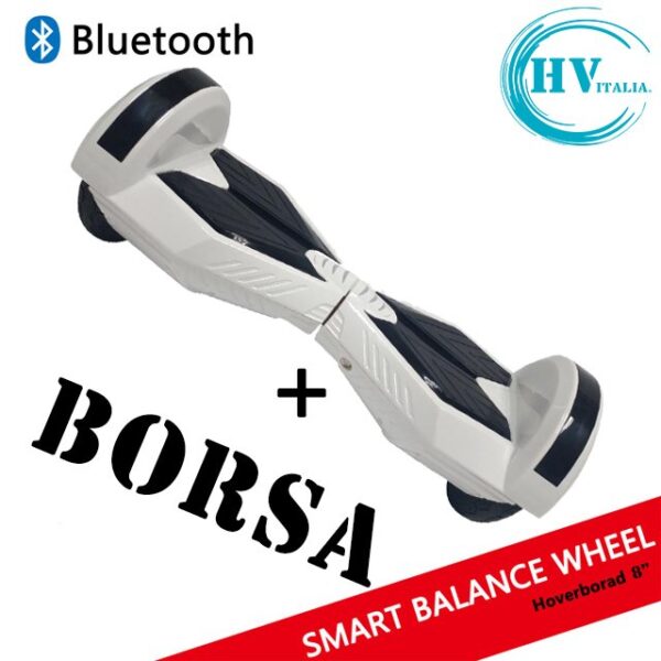 Hoverboard HV8 CON FARI LED + BLUETOOTH (BIANCO)