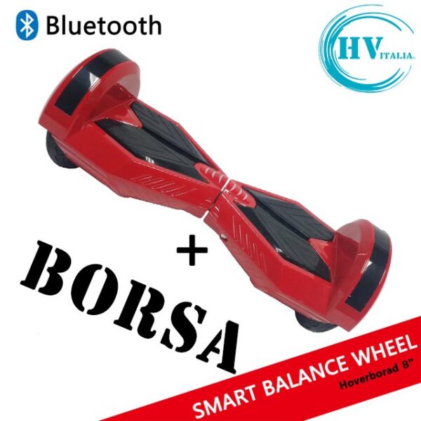 Hoverboard HV8 CON FARI LED + BLUETOOTH (ROSSO)