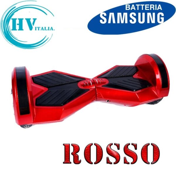 Hoverboard HV8 con Luci LED + BLUETOOTH (ROSSO)